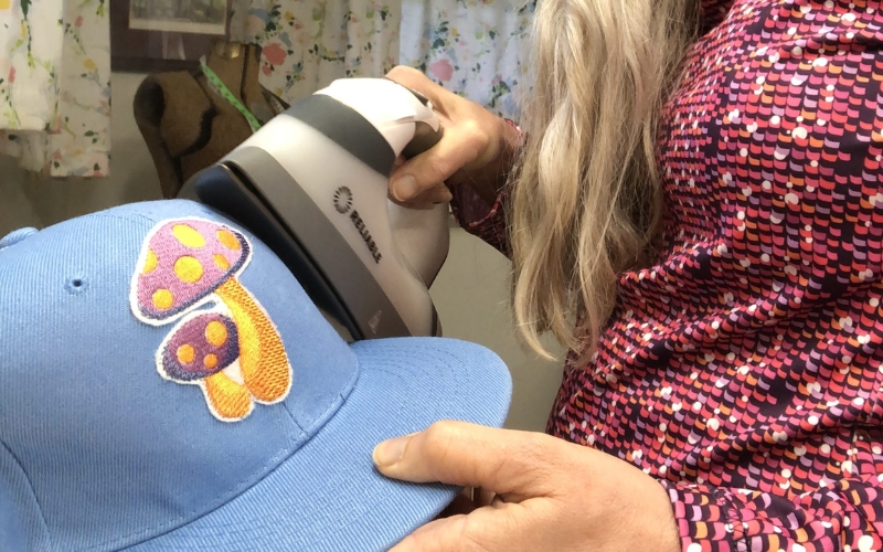 If your hat became wrinkled during the patch application process, carefully use a steam iron to restore its original shape