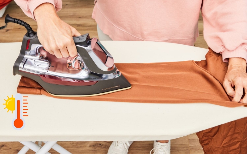 Before ironing the visible areas of your garment, test the iron's heat