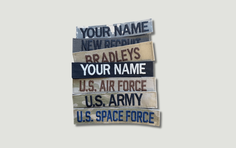 Name tapes should be 1 inch in height and a length appropriate to fit the soldier's last name